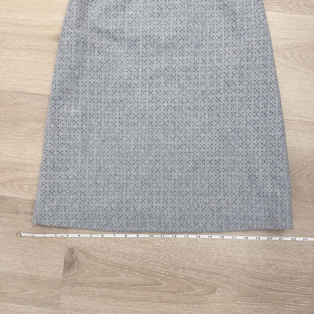 VTG Emanuel Ungaro Laser Cut Wool Skirt 90s Archival Minimalist Career Gray 4 38 - Picture 9 of 12